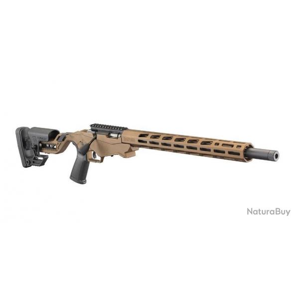 CARABINE RUGER PRECISION RIMFIRE MARRON BRONZE - CAL.22LR - CANON LOURD FILETE 46CM