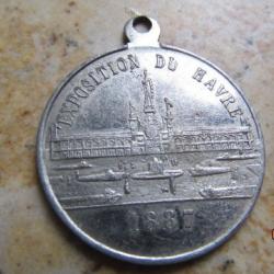 médaille COMMEMORATIVE exposition maritime et internationale 1887 III° rep Le Havre marin bateau