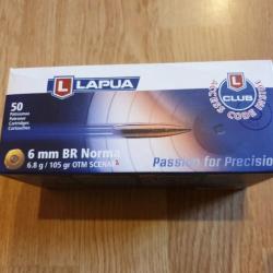 Balles LAPUA 6BR Norma 105gr OTM Scenar L