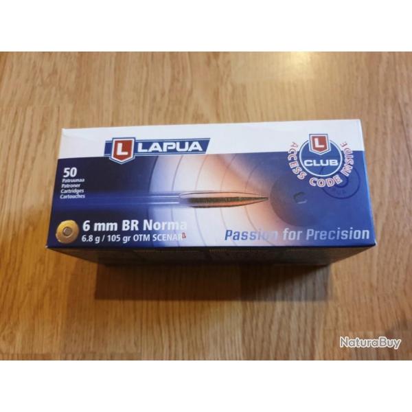 Balles LAPUA 6BR Norma 105gr OTM Scenar L