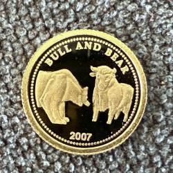 Monnaie, pièce 1 dollars or 0,5 g or pur 24 carats - 2007 - Palau