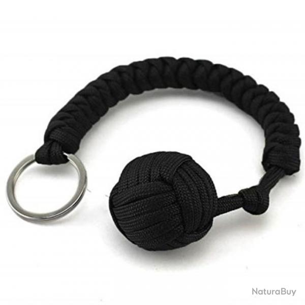Porte-cls de dfense "monkey fist" - Noir - 1 sans prix de rserve