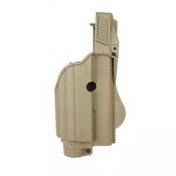 Holster Rigide LV2 Glock 17/19/22/23/25/31/32 Gen4/5 Et Sa Lampe Droitier Tan