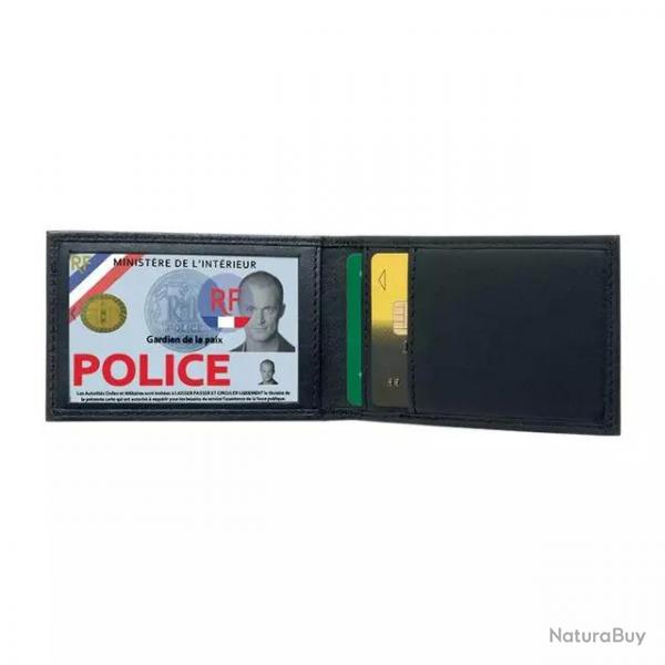 Porte-cartes Mini 2 Volets Horizontal Noir