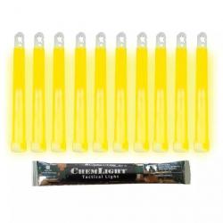 10 Bâtons Lumineux ChemLight® 6" Jaune