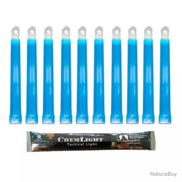 10 Btons Lumineux ChemLight 6" Bleu