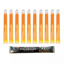 10 Bâtons Lumineux ChemLight® 6" Orange