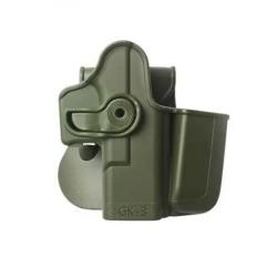 Holster Rigide LV2 Porte-Chargeur Intégré Glock 17/19/22/23/28/31/32/36 GEN 4 et 5 Droitier Olive Dr