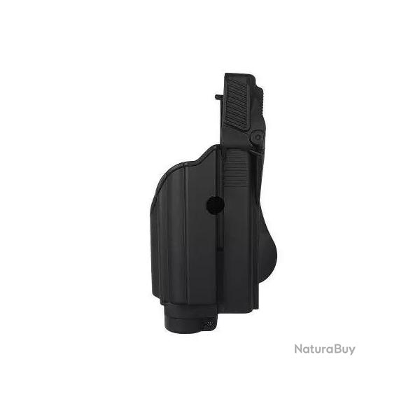 Holster Rigide LV2 Glock 17/19/22/23/25/31/32 Gen4/5 Et Sa Lampe Droitier Noir