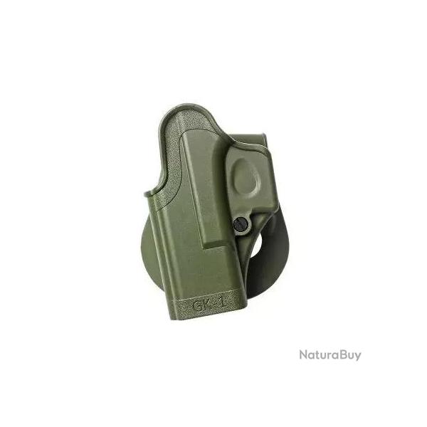 Holster Rigide LV1 GK1 Glock 17/19/19X/25/26/27/28/31/32/36/45 Gen4/5 Gaucher Olive Drab