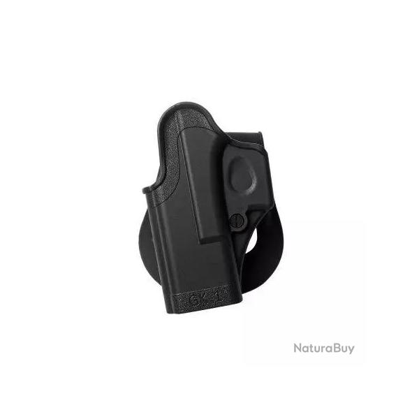 Holster Rigide LV1 GK1 Glock 17/19/22/23/25/26/27/28/31/32/36/34 Gen4/5 Gaucher Noir