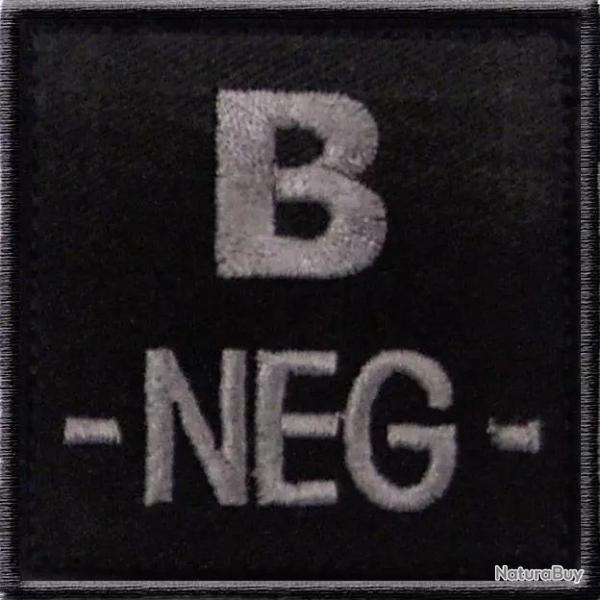 Patch Groupe Sanguin Brod B NEG Noir