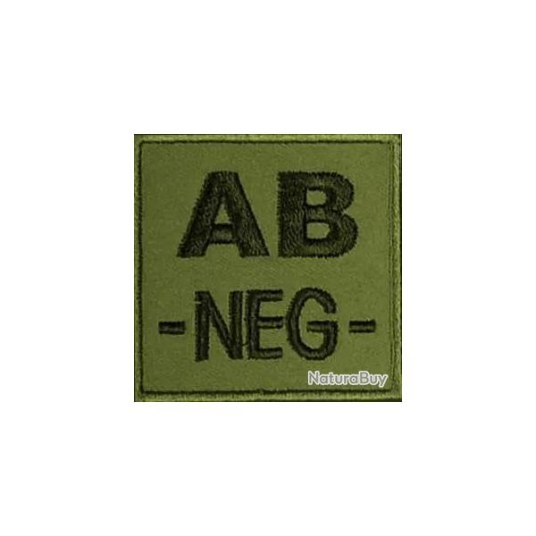 Patch Groupe Sanguin Brod AB NEG Olive Drab