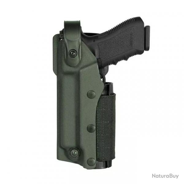 Holster gaucher Zoom VKZ8 Glock 17/19/22/23 et lampe/laser Olive Drab