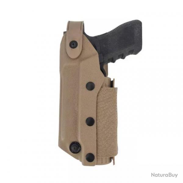 Holster gaucher Zoom VKZ8 Glock 17/19/22/23 et lampe/laser Tan