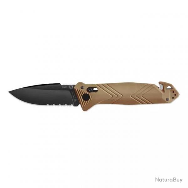 Couteau de poche Cac serration PA6 Vengeur Edition tan