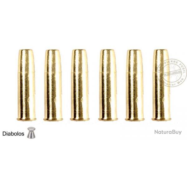 ASG - Lot de 6 douilles pour revolver Schofield 4.5mm CO2 Diabolos