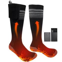 Chaussettes chauffantes 4500 mAh - 3 modes de chauffe - USB - en coton - Livraison rapide / Gratuite