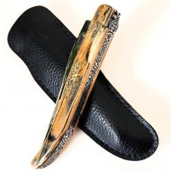 Joli Couteau de Collection Neuf Laguiole MICKAEL GINISTY en Ivoire de Mammouth Fossilisé 22/12cm!!