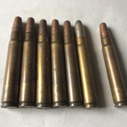 LOT DE 7 BALLES DE CALIBRE 9,3X 62 MUNITIONS NON RECHARGÉES