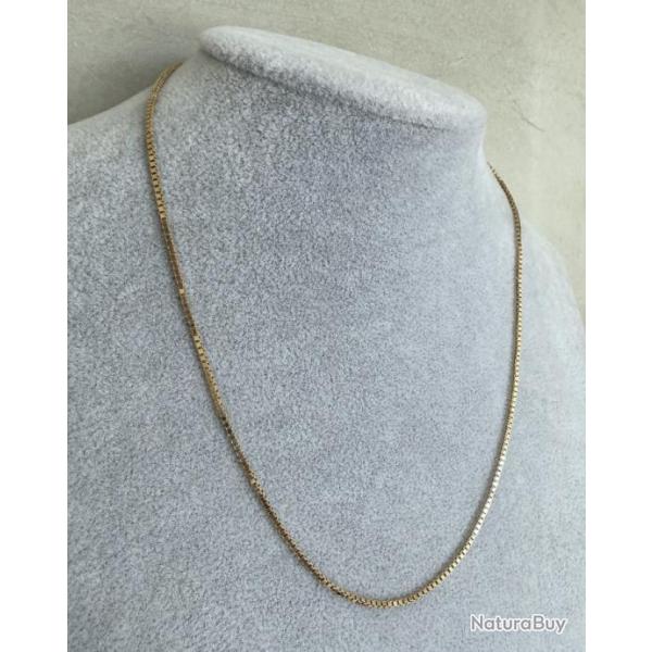 Petite chaine or jaune 14 carats - 45 cm - maille vnitienne - collier