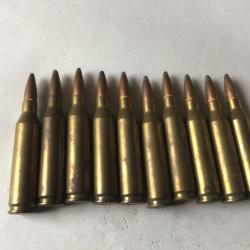 LOT DE 10 BALLES DE CALIBRE 243 WINCHESTER D'ORIGINE NON RECHARGÉES