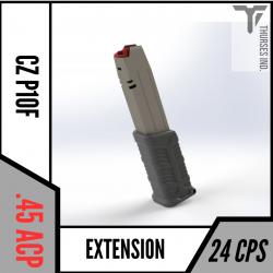 Extension chargeur cz p10f  45 acp talon rallonge 24 coups THURSES INDUSTRIES