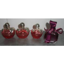 LOT 4 FLACON DE PARFUM VIDE NINA RICCI - NINA 80ml - 80ml - 50ml - RICCI 50ml