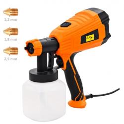 Pistolet à Peinture Électrique 500W avec 3 Tailles de Buses - 800ml