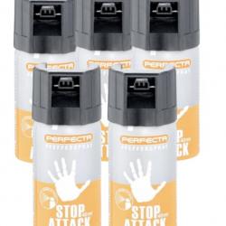 LOT PRIX CHOC- 5X BOMBES STOP ATTACK AUX POIVRE - 40 ML - " PERFECTA "