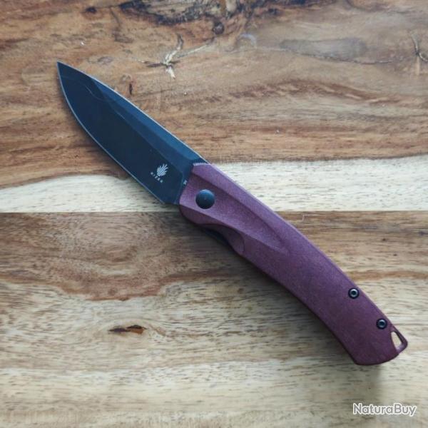 KIZER Agressor lame noire en acier 3V et plaquettes en Richlite. Rf V3629A1