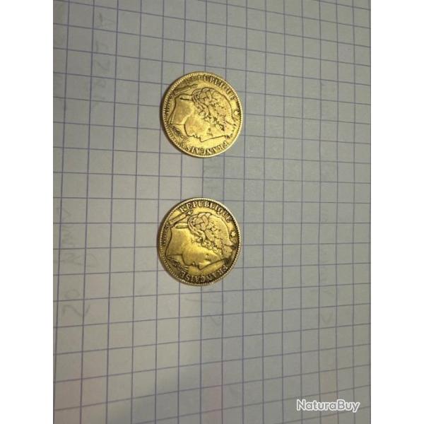 2 pices de 10 francs or ceres
