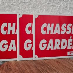 Lot de 3 Panneaux "Chasse gardée"