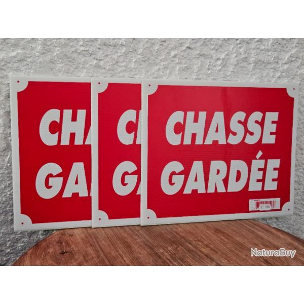 Lot de 3 Panneaux "Chasse garde"