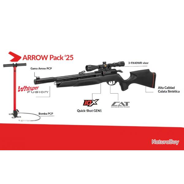 Carabine  plomb PCP Gamo Arrow - Cal. 4.5 mm - 19.9J + Lunette 3-9x40 wr + Pompe PCP