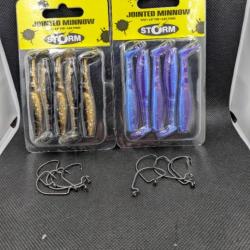 LEURRES STORM JOINTED MINNOW+ 10 HAMEÇONS TEXAN VMC #1 / OFFERT