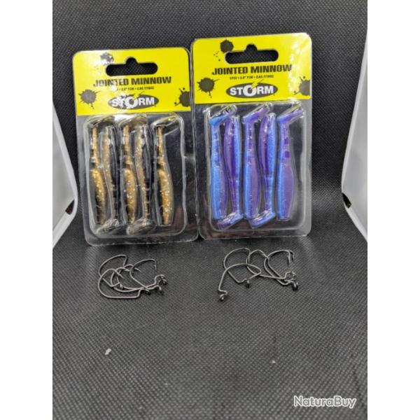 LEURRES STORM JOINTED MINNOW+ 10 HAMEONS TEXAN VMC #1 / OFFERT