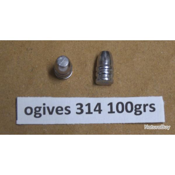 Ogives 314 /100 grs rechargement revolver colt poudre noire