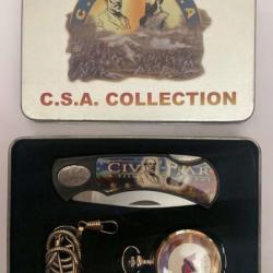 Coffret Couteau Pliant & montre gousset CSA