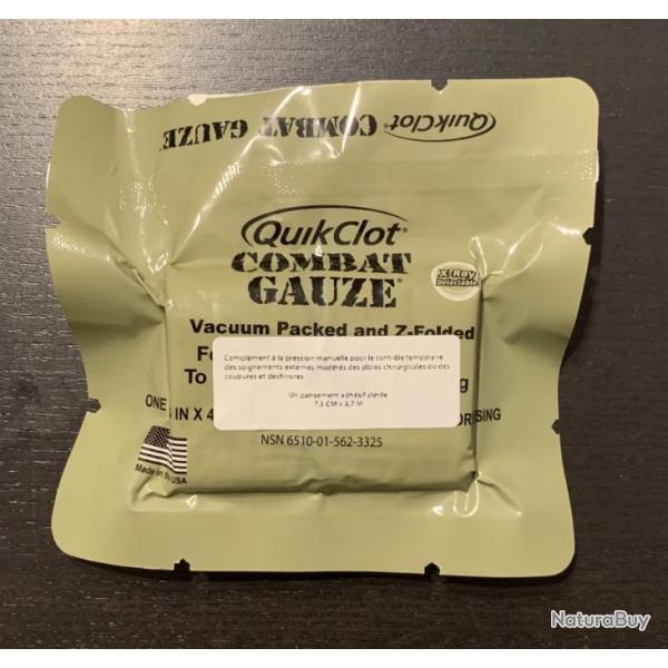 QuikClot Combat Gauze Pansement hmostatique d'urgence