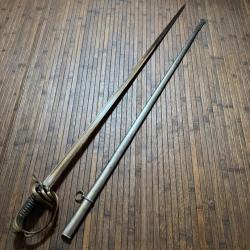 BEAU SABRE D'OFFICIER DE CAVALERIE MODELE 1882 GARDE EN BRONZE