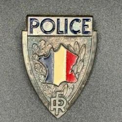 (40.003) Ancien Insigne métallique obsolète de képi Police