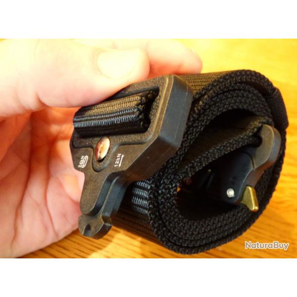 BEAU CEINTURON TYPE MILITAIRE - CAMPING - RANDONNEE BOIS// MONTAGNE// DESERT// OBJET NEUF- ( NOIR )