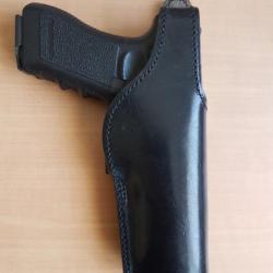 Etui, holster cuir pour pistolet Glock 17 et glock 17 L