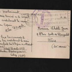 carte courrier 1939 de satory versailles 24e régiment d'infanterie