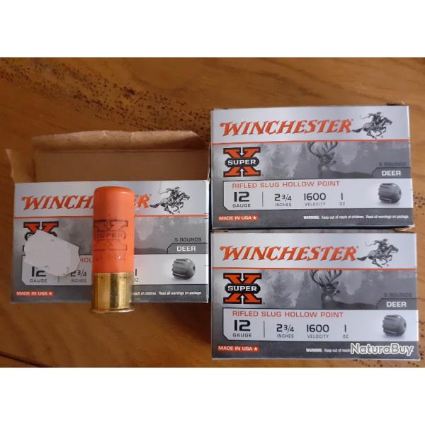 Lot balles Winchester calibre 12