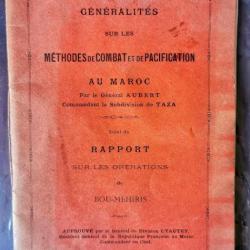 Generalites sur methodes de combat de pacification au Maroc general Aubert -Taza