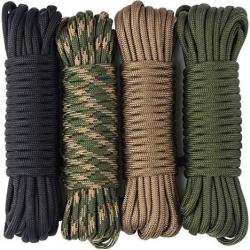 4 Pièces 19ft/6 Mètres Cordes en Paracorde 7 Brins en Nylon Corde