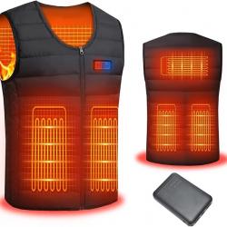 Gilet Chauffant Veste Chauffante Homme Femme avec 5V 10000 mah Batterie USB Veste Chauffant