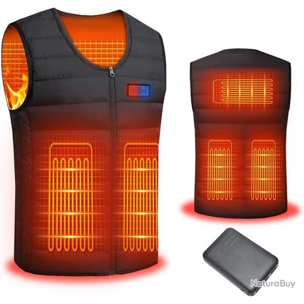 Gilet Chauffant Veste Chauffante Homme Femme avec 5V 10000 mah Batterie USB Veste Chauffant